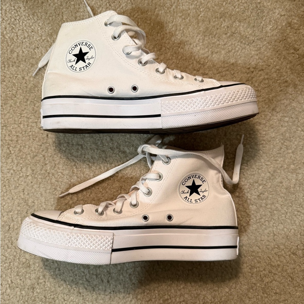 Converse All Star Platform White Canvas High-Tops